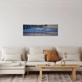 Tablou cu port în Namibia (cu ceas) (90x30 cm)