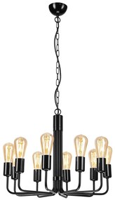 Candelabru cu lanț 10xE27/60W/230V, negru