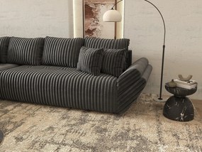 Colțar extensibil dumonde cu ladă de depozitare si sezut confortabil din spuma high-density, Berlin XL Ambience Grey 350x185 cm