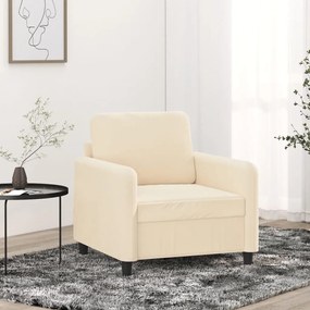 349031 vidaXL Canapea de o persoană, crem, 60 cm, catifea