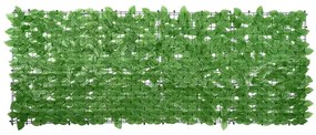 vidaXL Paravan de balcon, frunze verzi, 200x75 cm
