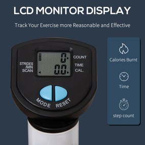 HOMCOM Stepper cu Mâner și Monitor LCD, Stepper pentru Fitness Acasă cu Pedale Antiderapante, 55x44x108 cm, Alb | Aosom Romania