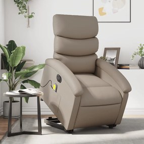 vidaXL Fotoliu electric masaj rabatabil cu ridicare, cappuccino