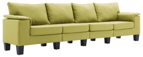 287095 vidaXL Canapea cu 4 locuri, verde, material textil