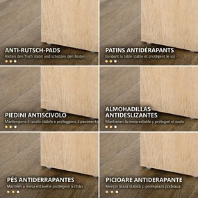 HOMCOM Masă de Dining pentru 4-6 Persoane, Masă de Bucătărie Modernă din Lemn, 120x69x75 cm, Lemn Natural | Aosom Romania