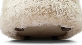 Fotoliu premium crem din 100% blană naturală de oaie din Noua Zeelandă, cu fir lung, „Skandi”