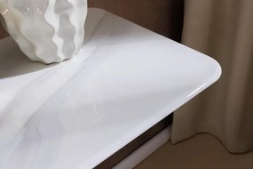 Consola design modern, Metal, Auriu, Ceramica, Alb, ART LIVING 140cm