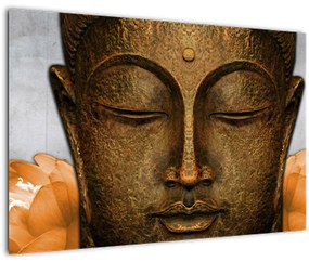 Tablou cu statuie cu detaliu a feței (90x60 cm)