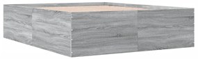 3280921 vidaXL Cadru de pat, gri sonoma, 150x200 cm, lemn prelucrat