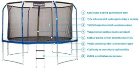 Marimex, Trambulină cu plasă de siguranță și scară, 396 cm