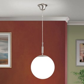 Lustra, Pendul realizat manual ARTDESIGN 25cm, crom satinat/ alb opac