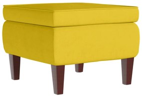 329464 vidaXL Scaun cu picioare din lemn, galben, catifea