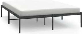 vidaXL Cadru pat metalic, negru, 140x190 cm