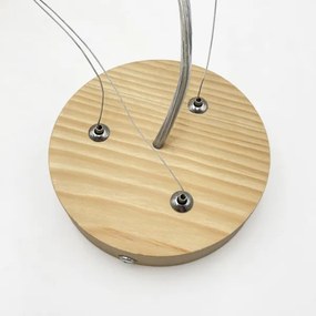 Lustră suspendată pe cablu NATURAL MODERN, 3xE27/15W/230V, Ø 47,5 cm, lemn de pin