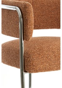 Scaun de sufragerie maro deschis cu cotiere tapițat Adante – Light &amp; Living