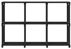 322606 vidaXL Raft expunere 6 cuburi negru 103x30x72,5 cm, material textil
