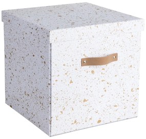 Cutie de depozitare Bigso Box of Sweden Logan, auriu-alb