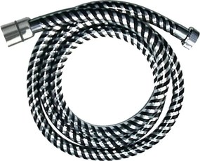 Furtun de dus Invena 150 cm crom - negru lucios