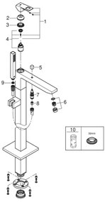 GROHE EUROCUBE baterie pentru cadă 298 mm, crom lucios — 23672001
