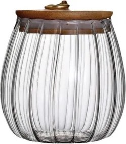 Recipienta din sticla RIBBE cu capac din bambus 700 ml