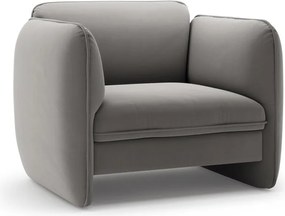 Fotoliu gri închis cu tapițerie din catifea Georgia – Micadoni