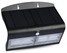 LED lampă solară de perete cu senzor, 7W, 4000K, IP65, 4000 mAh, negru