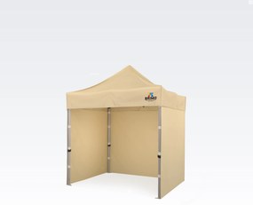 Soluție exclusivă pentru marketingul dumneavoastră: Cort tip foarfecă 2x2 m – Fără efort, cu impact maxim! - cu 3 pereți - Bej