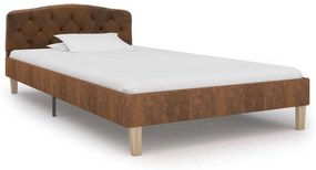 284937 vidaXL Cadru de pat, maro, 100 x 200 cm, piele întoarsă ecologică