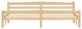 Cadru de pat cu 2 sertare, 200 x 200 cm, lemn masiv de pin Maro, 200 x 200 cm, 2 Sertare