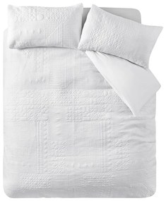 Lenjerie de pat albă pentru pat dublu, extinsă 230x220 cm Folkstone Geo – Catherine Lansfield