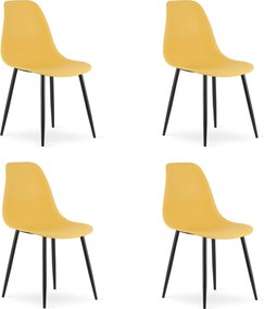 Set 4 Scaune Bucatarie/Dining Velo Plus Galben Mustar