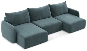 Colțar turcoaz extensibil/cu spațiu de depozitare Kalena – Makamii