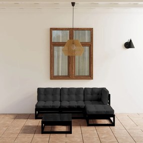 vidaXL Set mobilier de grădină cu perne, 5 piese, lemn masiv de pin
