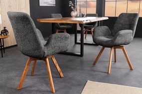 Set de 2 scaune pivotante Baltic stejar/ gri inchis