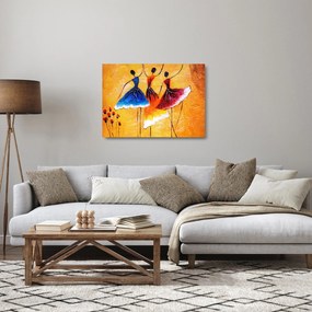 Tablou pe sticlă - Pictură în ulei, balerina (70x50 cm)
