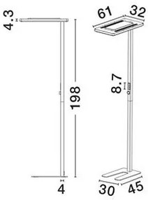 Lampadar, Lampa de podea LED cu senzor de lumina BIOLIGHT NVL-9416978