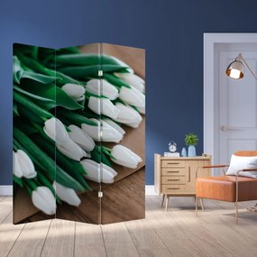 Paravan - Buchet de lalele albe (126x170 cm)