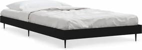 vidaXL Cadru de pat, negru, 90x190 cm, lemn prelucrat