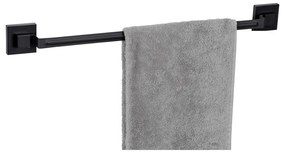Suport pentru prosoape negru autoadeziv din oțel inoxidabil Quadro – Wenko