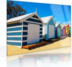Tablou pe sticlă - Plaja Brighton, Melbourne, Australia (70x50 cm)