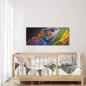 Tablou - Iguana colorată (120x50 cm)