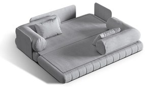 Canapea gri deschis extensibilă cu tapițerie din țesătură bouclé 206 cm Kemi – Cosmopolitan Design