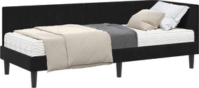 vidaXL Cadru de pat colțar cu saltea cu saltea 2 pcs Negru Catifea