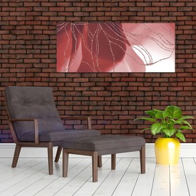 Tablou - Floare abstractă roșie N⁰1 (120x50 cm)
