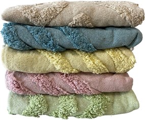 Pled din bumbac reciclat MYCHA IBIZA 130x170 cm, bej