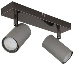 Plafoniera cu 2 spoturi directionabile metal negru gri ROBBY