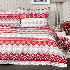Lenjerie de pat din bumbac Crăciun 4Home Red Nordic, 220 x 200 cm, 2 buc. 70 x 90 cm