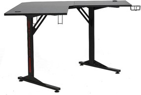 Masa birou B-219, negru, PAL/metal, 120x120x76 cm