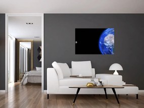 Tablou - Luna și Pământul (90x60 cm)