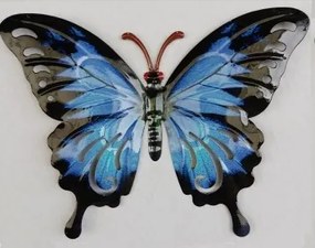 Deco perete fluture albastru h27 cm
